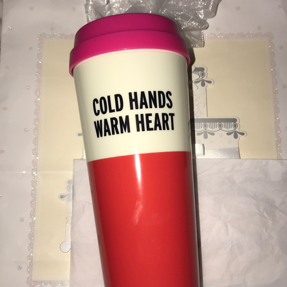 Kate spade tumbler termos cold hands warm heart